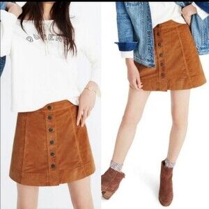 Madewell Velveteen Metro A Line Miniskirt